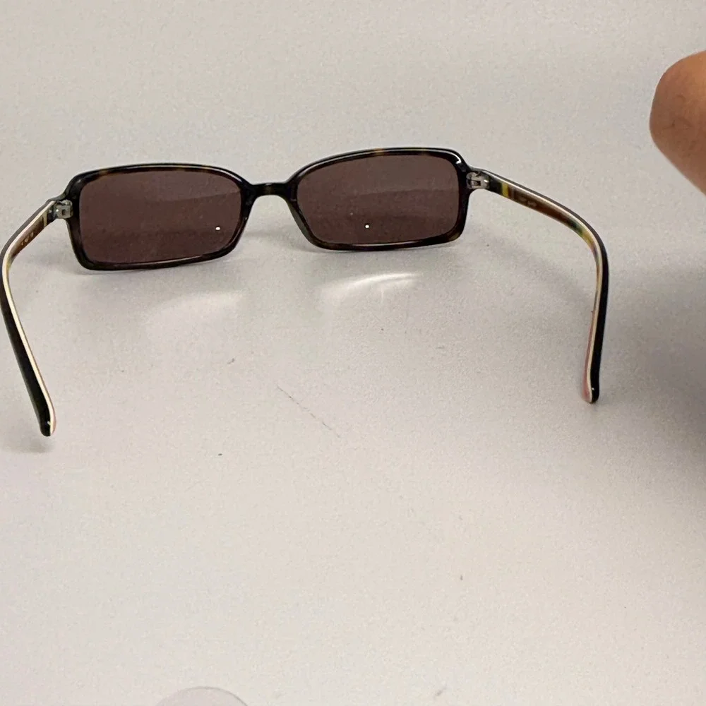 Kate Spade Tortoise Shell Rectangular Sunglasses Colorful Striped Arms INKA/S